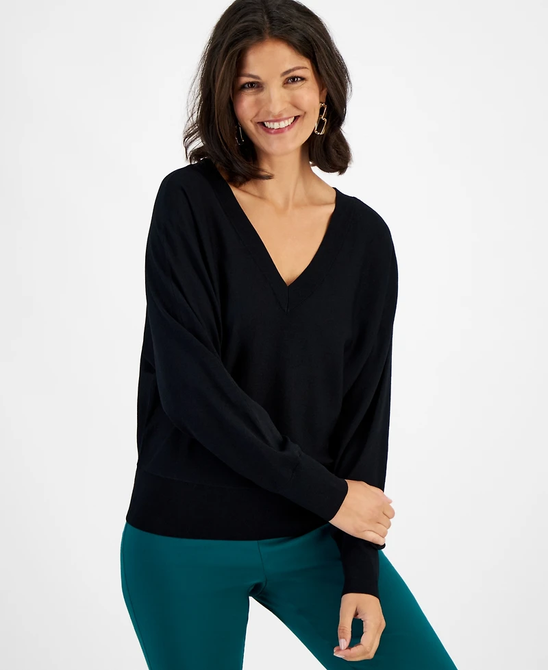 I.n.c. International Concepts Women's V-Neck Sweater, Created for Macy's
