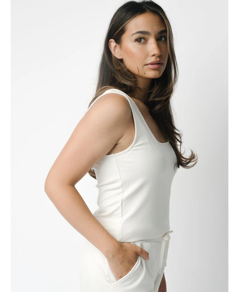 Cozy Earth Women's Viscose from Bamboo Ultra-Soft Square Neck Tank