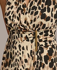 Donna Karan Women's Animal-Print Side-Ruched Dress