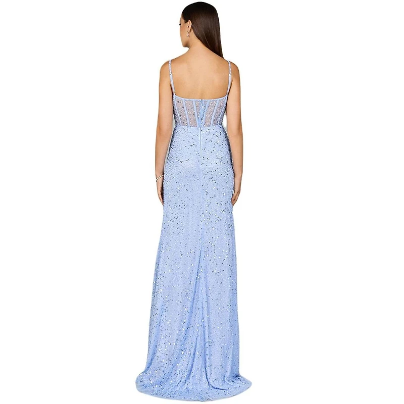Lara Women's Elegant Corset Gown with Slit