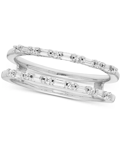 Diamond Round & Baguette Enhancer Ring Guard (1/4 ct. t.w.) in 14k White Gold