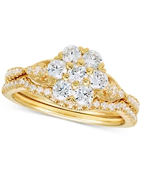Diamond Flower Cluster Bridal Set (1 ct. t.w.) in 14k Gold