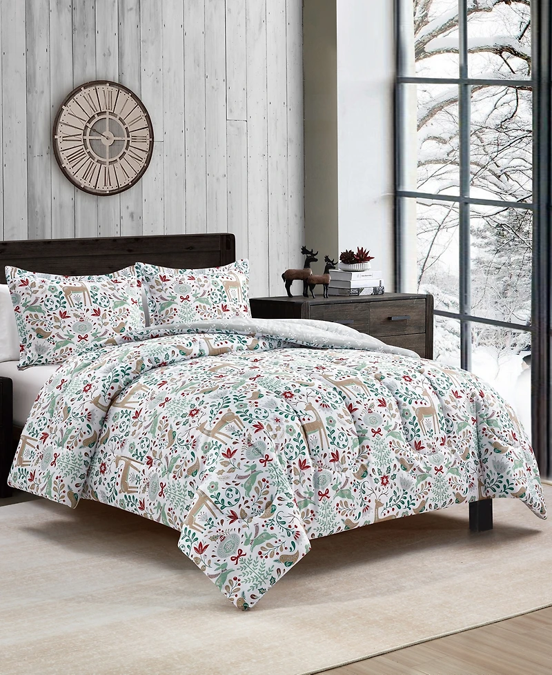 Sunham Holiday Deer 3-Pc. Comforter Sets