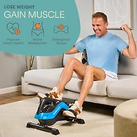 LifePro Under Desk Bike Pedal Exerciser with Resistance Bands, Arm and Leg Mini Stationary Bike, Desk Workout, Fitness App Compatible