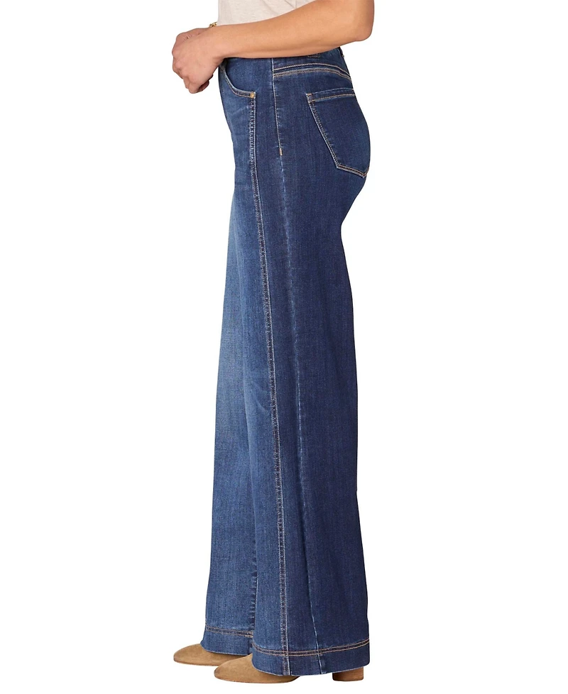 Democracy Petite Skyrise Double Side Seam Wide-Leg Jeans