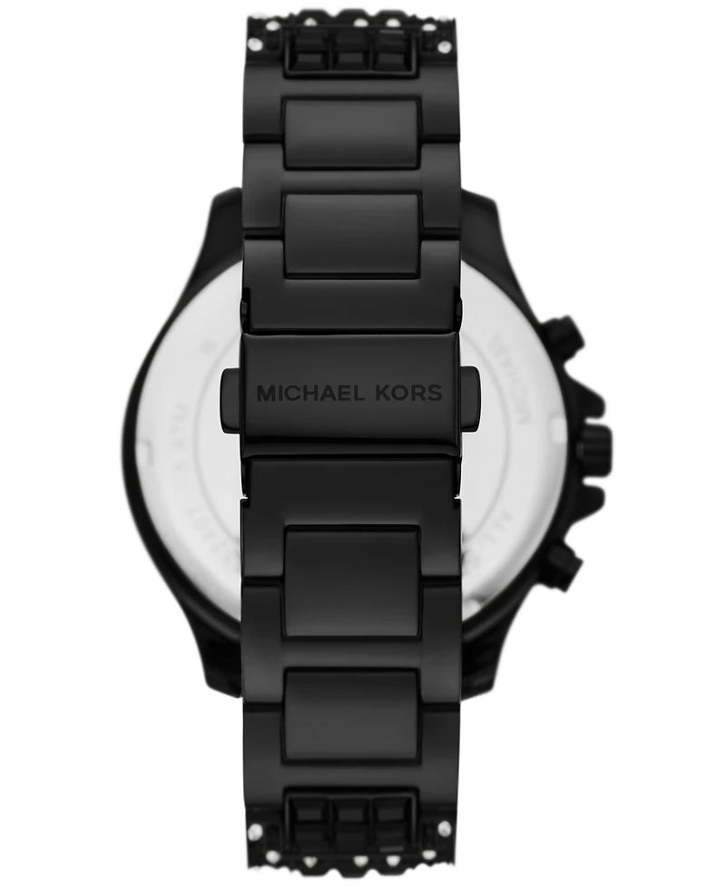 Michael Kors Women's Sage Chronograph Black Stainless Steel Watch 42mm