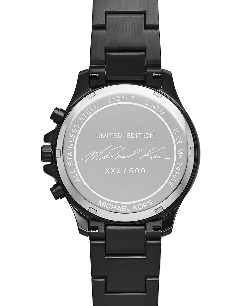 Michael Kors Women's Sage Chronograph Black Stainless Steel Watch 42mm