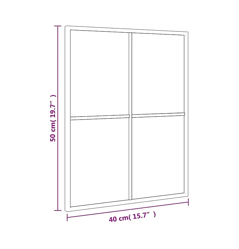 vidaXL Wall Mirror Black 15.7"x19.7" Rectangle Iron