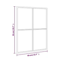 vidaXL Wall Mirror Black 15.7"x19.7" Rectangle Iron