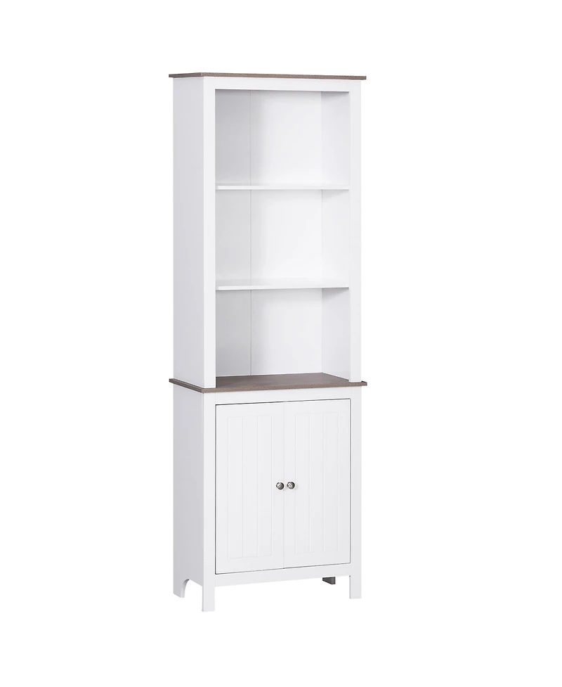 69” Wooden Tall Free Sding Sd Alone Bathroom Linen Tower Storage Cabinet