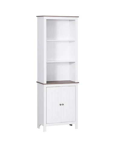 69” Wooden Tall Free Sding Sd Alone Bathroom Linen Tower Storage Cabinet