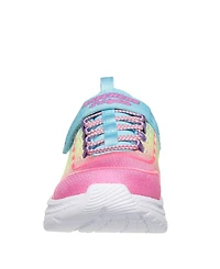 Skechers Little Girls Rainbow Cruisers Light-Up Fastening Strap Casual Sneakers from Finish Line