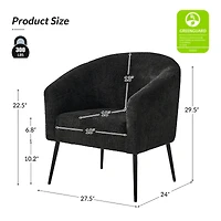 Hal Modern Boucle Armchair with Metal Leg