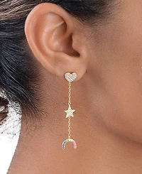 Sterling Forever Women's Fai Dangle Stud Drop Earrings