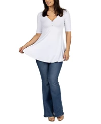 24seven Comfort Apparel Short Sleeve Tunic Top