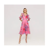 Nissa Women's Ruffled Organza Midi Dress