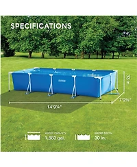 Intex 14ft x 33in Rectangular Above Ground Backyard Swimming Pool with Filter