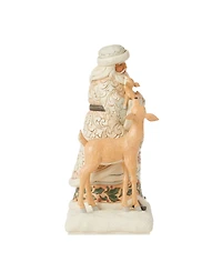 Jim Shore White Woodland Santa Holding Fawn Figurine
