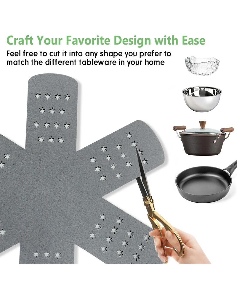 3-Piece Cookware Protectors Shearable Heat Resistant Thickening Pot & Pan Protectors
