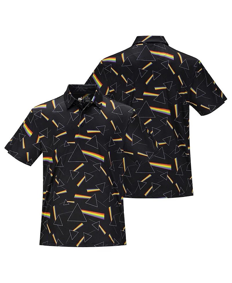 Section 119 Men's Black Pink Floyd All-Over Prism Polo