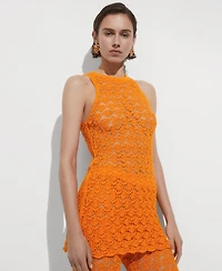 Mango Women's Crochet Flare Trousers