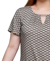 Ny Collection Short Sleeve Top with Hardware