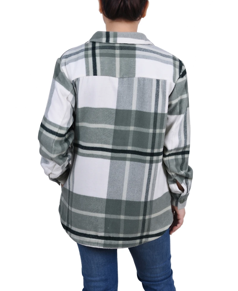 Ny Collection Women's Long Sleeve Twill Shirt Jacket