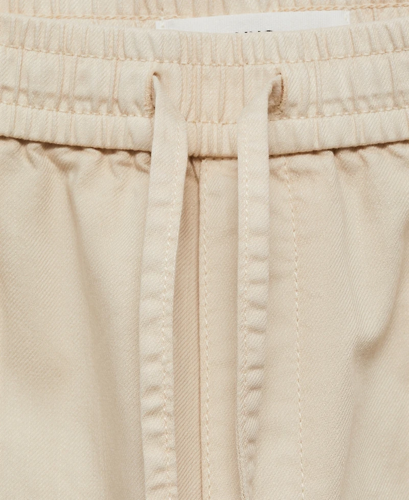Mango Women's Elastic Waist Cotton Pants