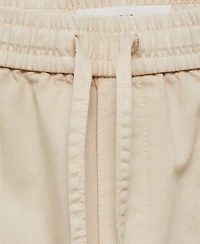 Mango Women's Elastic Waist Cotton Pants