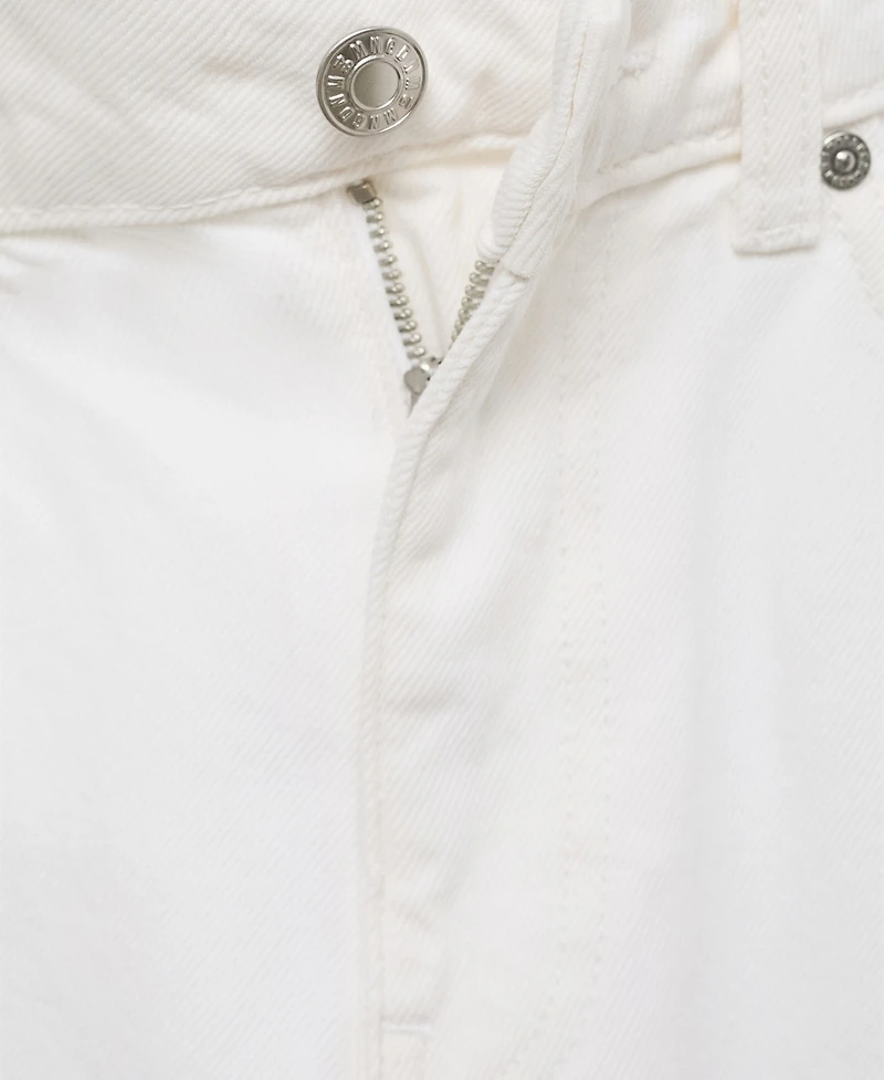 Mango Women's Straight-Fit Cropped Jeans