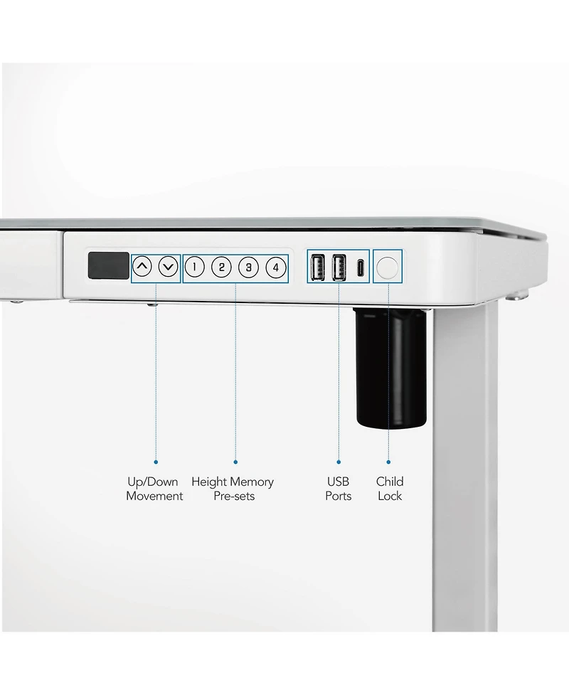 FlexiSpot EW8W Height Adjustable Standing Desk, White