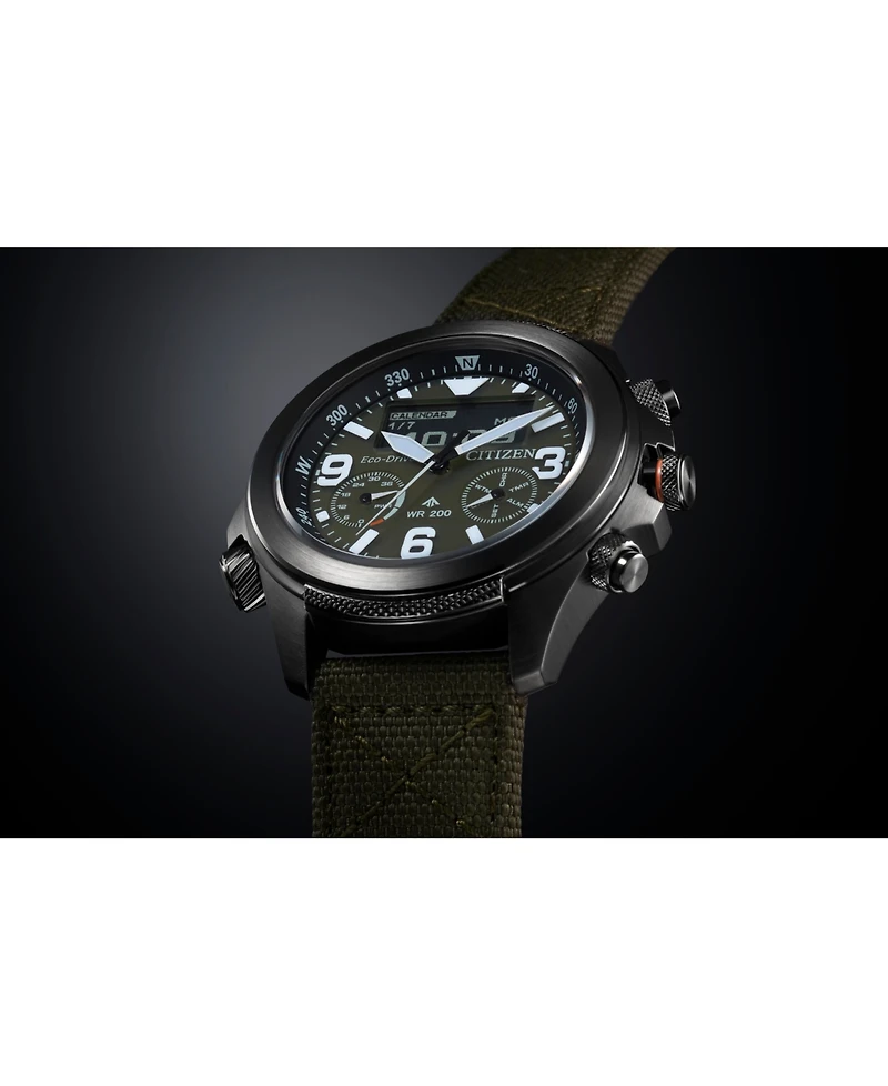 Citizen Eco-Drive Men's Chronograph Promaster Green Cordura Strap Watch 44mm