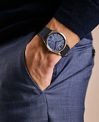 Citizen Eco-Drive Unisex Blue Leather Strap Watch 38mm
