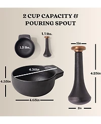 Alva Nori Enameled Cast Iron Mortar & Pestle Set - 2C Capacity