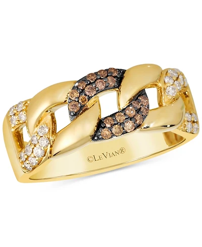 Le Vian Men's Nude Diamond & Chocolate Diamond Chain Link Ring (1/2 ct. t.w.) in 14k Gold