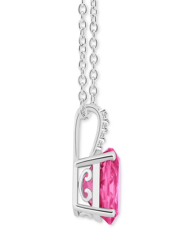 Mystic Topaz (3-5/8 ct. t.w.) & Diamond Accent Oval 18" Pendant Necklace in Sterling Silver (Also in Pink Topaz)