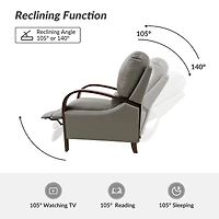 Alex Genuine Leather Manual Recliner
