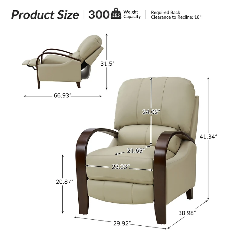 Alex Genuine Leather Manual Recliner