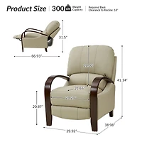 Alex Genuine Leather Manual Recliner