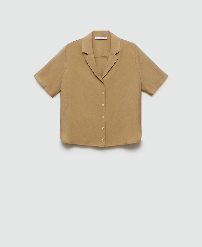 Mango Women's Short-Sleeved Satin Shirt