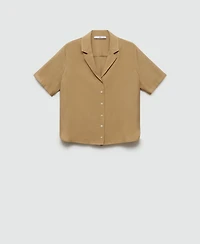Mango Women's Short-Sleeved Satin Shirt