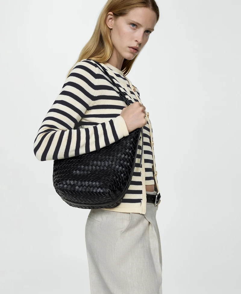 Mango Women's Jewel Button Detail Knitted Cardigan