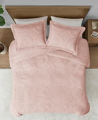 Madison Park Arya Embroidered Medallion Faux Fur 3-Pc. Comforter Set, King/California King