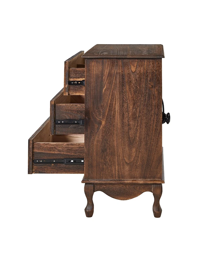 Hulala Home Pallantium Farmhouse 32"Tall Nightstand with Solid Wood Legs