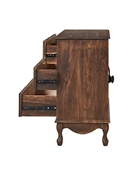 Hulala Home Pallantium Farmhouse 32"Tall Nightstand with Solid Wood Legs