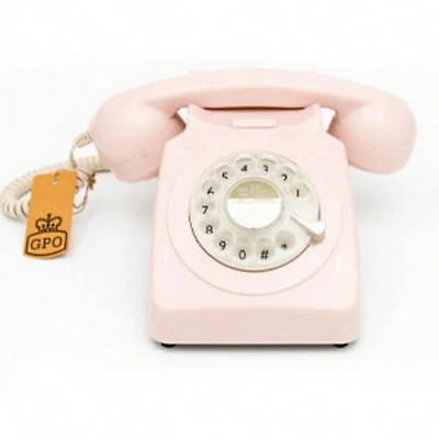 Gpo Retro GPO746RP 746 Desktop Rotary Dial Telephone - Carnation Pink