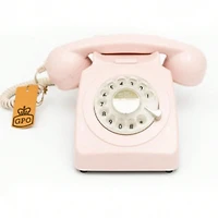 Gpo Retro GPO746RP 746 Desktop Rotary Dial Telephone - Carnation Pink