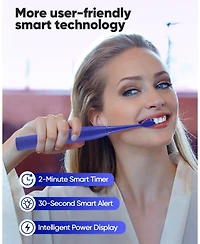 MySmile DY156 Sonic Electric Toothbrush for Adults, Rechargeable Battery Portable with 3 Brush Heads, 2 Mins 5 Modes Smart Timer, 45000VPM,