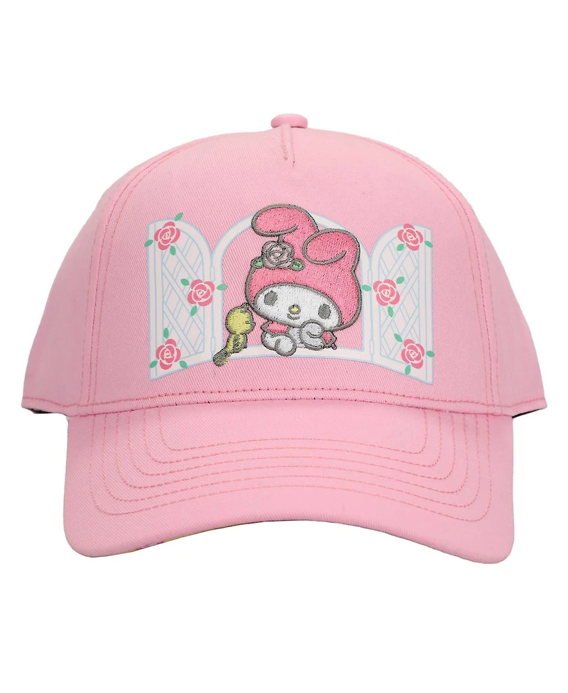 My Melody Character In Window Women's Pink Baseball Cap