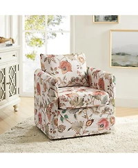 Modern Fabian Slipcovered Swivel Chair with Removable Slipcover